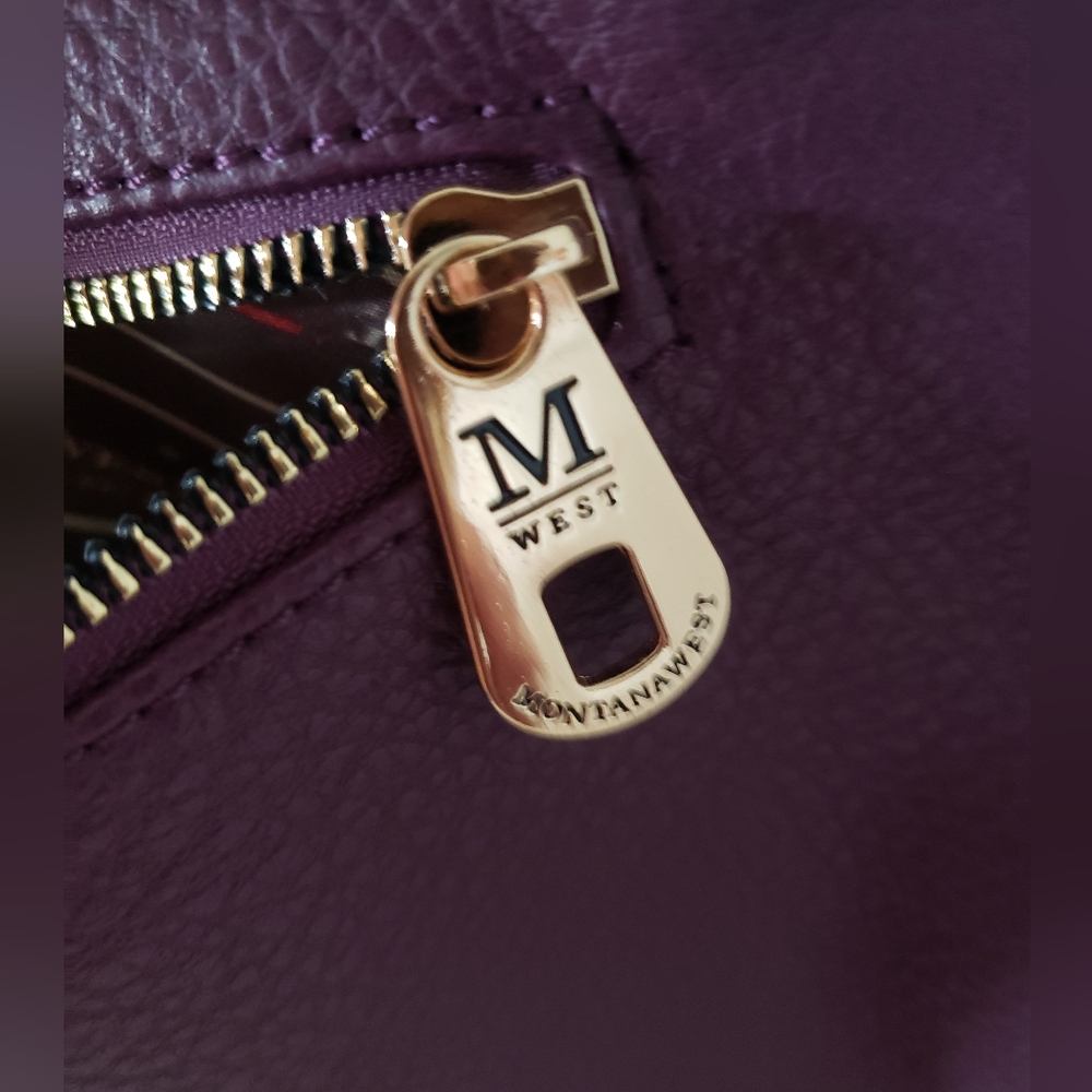 Montana West Studded Purple Conceal Carry Handbag Shoulder Crossbody - Picture 8 of 16